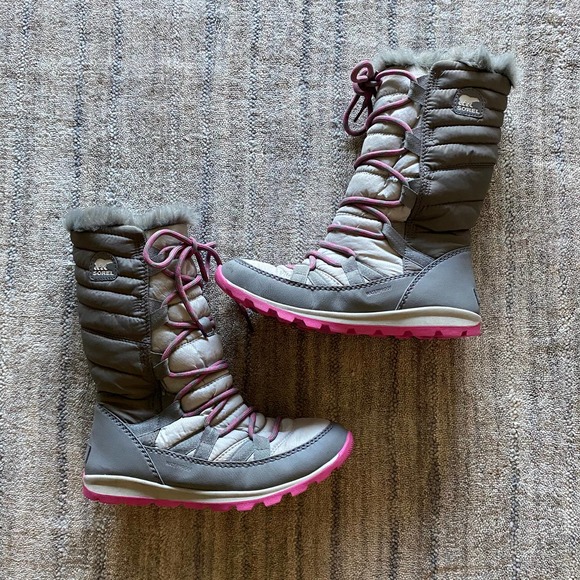 Sorel Whitney Lace NY1895 Pink Ice Tall Boot Y6 - Picture 3 of 8